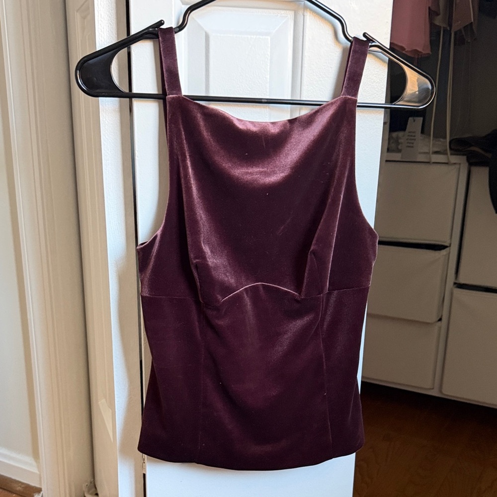 Zara Velvet Camisole in Deep Burgundy